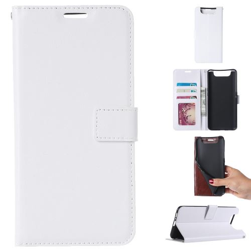 Etui en PU Cheval fou blanc avec support pour votre Samsung Galaxy A80/A90