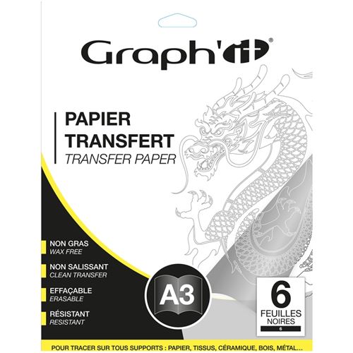 Papier transfert Graph'it - Noir - A3 - 6 feuilles