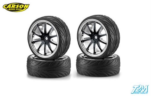 Pneus piste sur jantes noires Carson 1/10