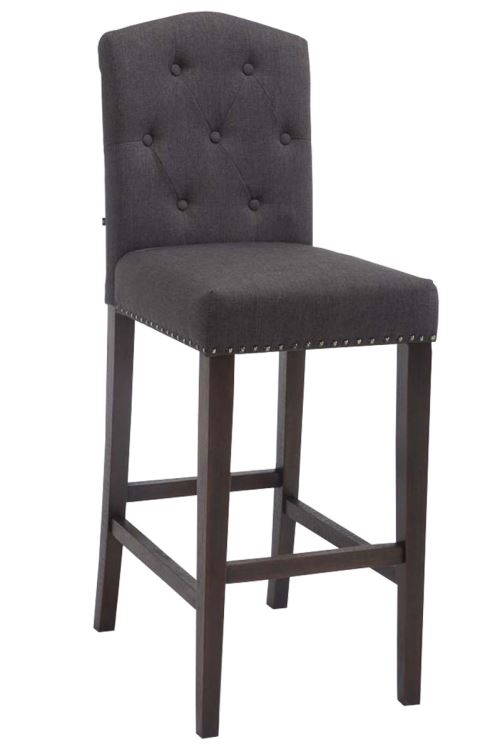Tabouret de bar louise tissu pi&egrave;tement antique , antique/gris fonc&eacute;