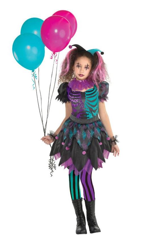 Amscan costume Arlequin filles violettes/turquoises 3 pièces