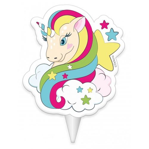 bougie licorne 9.5 x 7 cm anniversaire decoration gateau