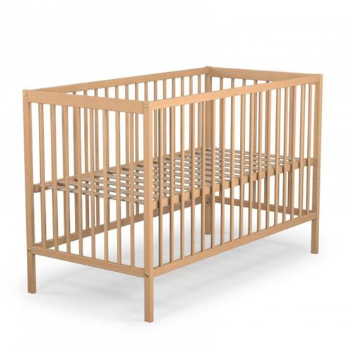 Lit bébé hauteur réglable bois naturel 60x120 - Terre de Nuit