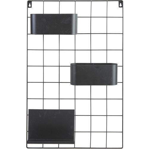 BOBOCHIC Étagère CATANE avec tablette et bac en métal noir