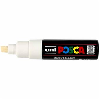 Marqueur Posca PC8K Pointe Large Biseautée Blanc