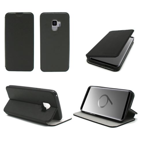 Etui luxe Samsung Galaxy S9 4G noir Slim Cuir Style avec stand smartphone 2018 - Housse coque de protection - Accessoires pochette XEPTIO case