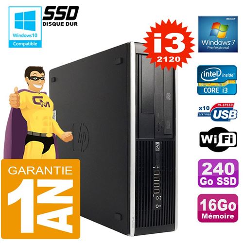 Acheter Pc hp compaq 8300 sff core i3-2120 ram 16go disque 240go ssd graveur dvd wifi w7 État correct - 179,00 € Pc hp compaq 8300 sff core i3-2120 ram 16go disque 240go ssd graveur dvd wifi w7 État correct - reconditionné disponible sur Fnac