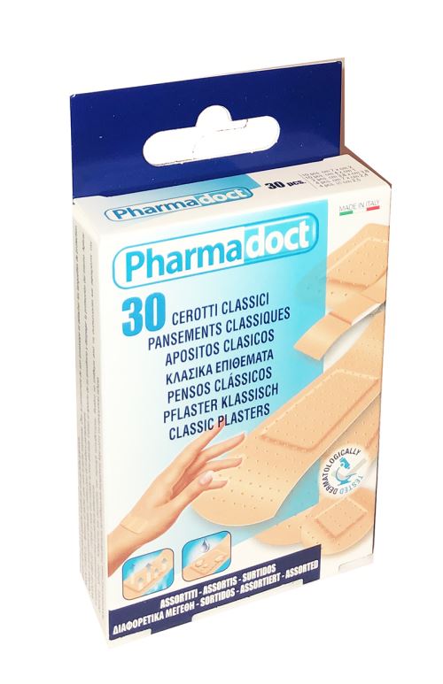 Pharmadoct 30 Pansements Classiques Assortis 5 Tailles Microperforés