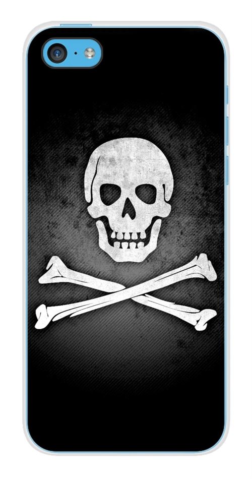 Coque en silicone imprimée compatible Apple iPhone 5C Drapeau Pirate