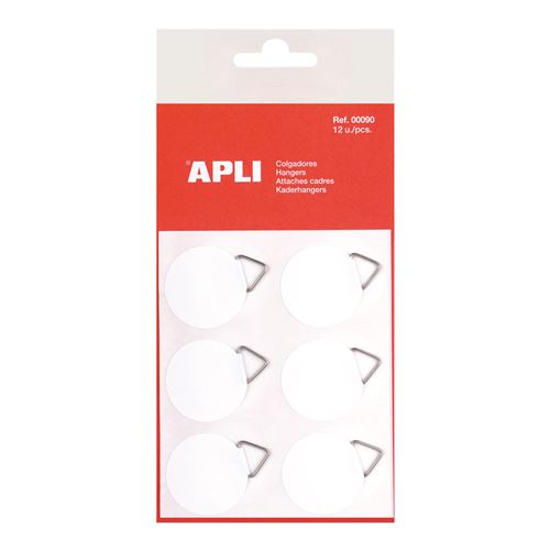 APLI Pochette de 12 Attaches Papier Cadres Adh&eacute;sifs
