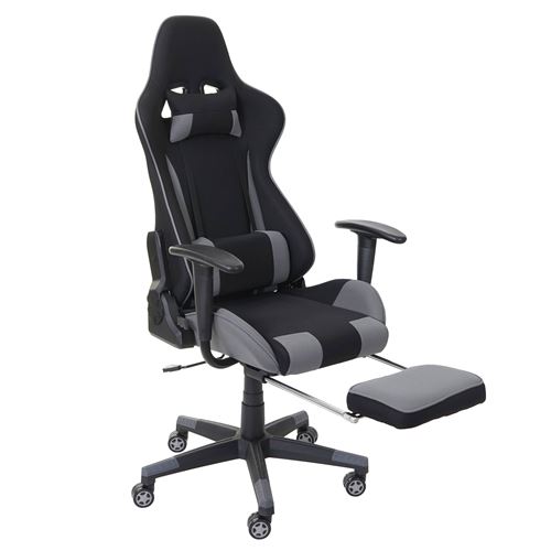 Chaise de bureau MENDLER HWC-D25 XXL, capacité 150kg, tissu noir/gris