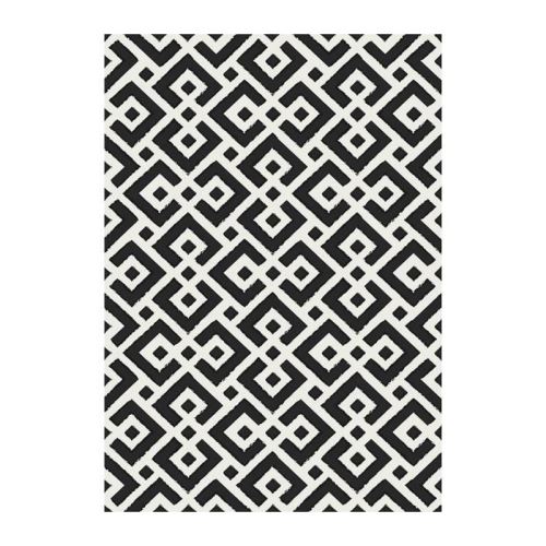 CLYDE Tapis intérieur / extérieur - 120x170 cm - Noir et blanc