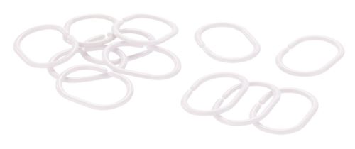 Pack de 12 anneaux de fixation blancs pour rideau de douche