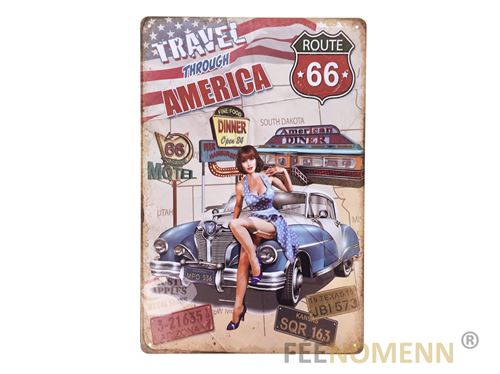thermomètre déco vintage en métal - compteur voiture moto - hot rod magasine (30x11cm)