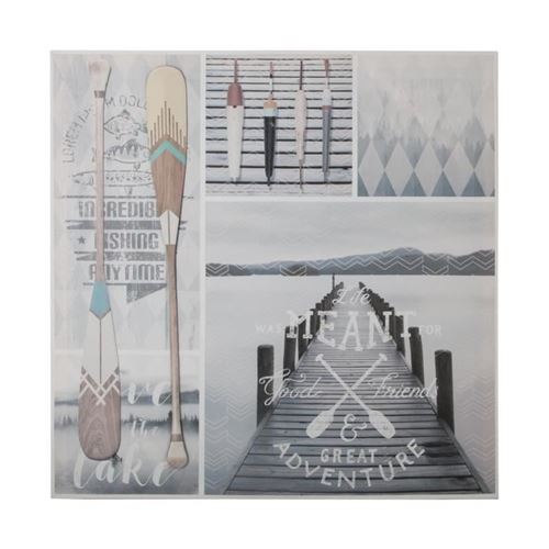 Toile Imprimée Pagaie 78x78cm Gris