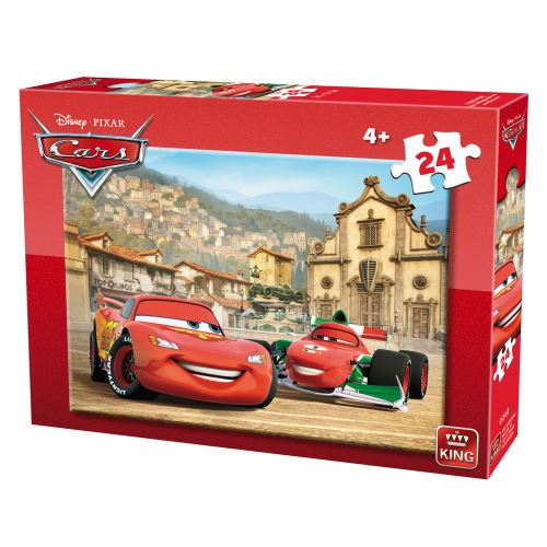 Puzzle 24 pièces : cars : flash mcqueen et francesco bernoulli king puzzles