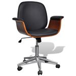 vidaXL Chaise pivotante Bois courbé et similicuir