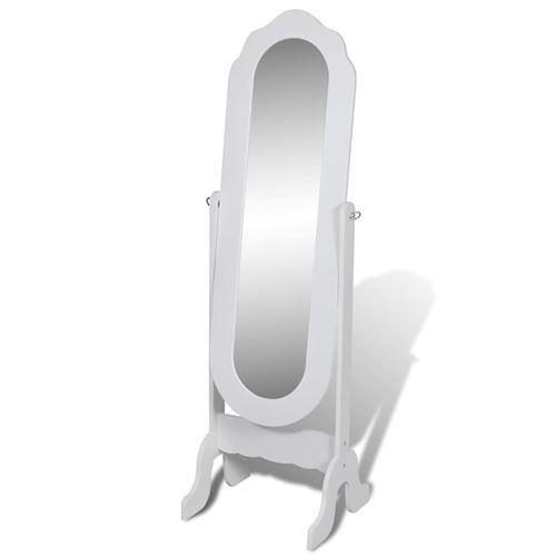 vidaXL Miroir sur pied réglable Blanc