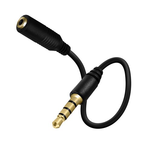 Câble Adaptateur audio Jack Mâle 3.5mm vers Jack femelle Rallonge écouteurs Noir