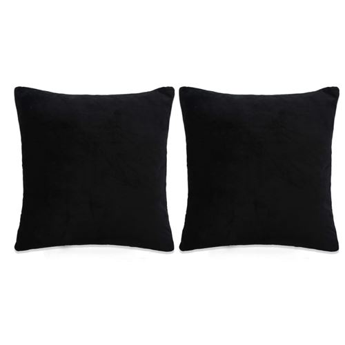 vidaXL Jeu de coussin 2 pcs Velours 60 x 60 cm Noir