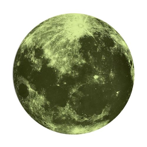 Sticker Mural Phosphorescent Lune 25cm Vert