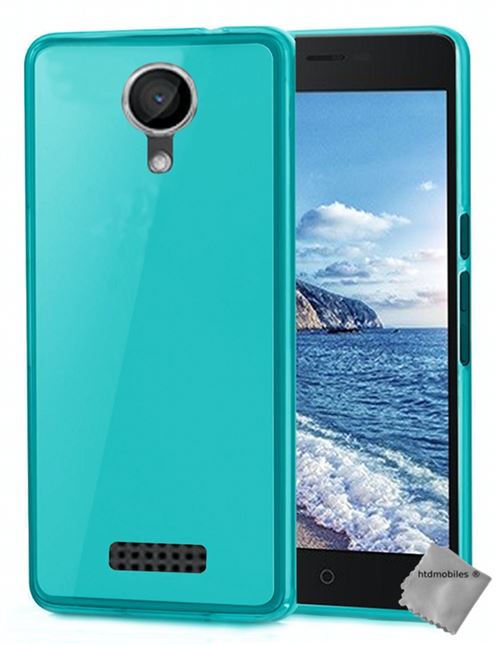 Housse etui coque pochette silicone gel fine pour Wiko Harry avec verre trempe - BLEU