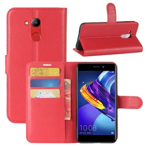 Huawei Honor V9 Play Housse Etui Cuir PU Rouge Texture Litchi ALS47418