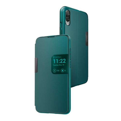 Wiko - Protection à rabat pour téléphone portable - mélange de bleu et de vert - pour Wiko View 3 Lite