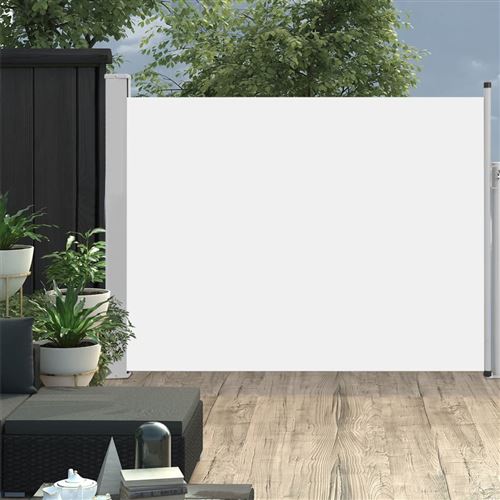 Auvent latéral rétractable de patio 170x500 cm Crème