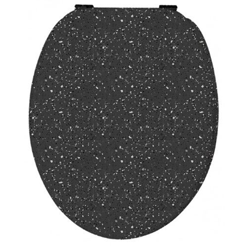 Abattant WC 44cm MDF Bois compressé Noir Terrazzo