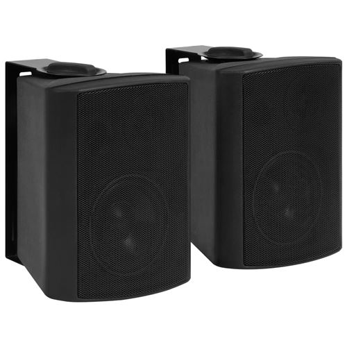 vidaXL Haut-parleurs stéréo muraux 2 pcs Noir Intérieur Extérieur 80 W