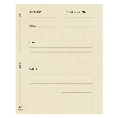 Exacompta Dossiers de plaidoirie pré-imprimés en carte lustrée coloris ivoire - Lot de 25 - vue 1