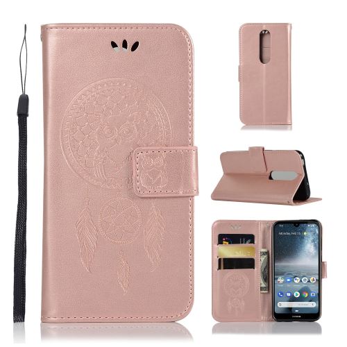 Etui en PU attrape-rêves hibou or rose pour votre Nokia 4.2