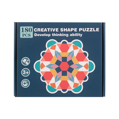 Puzzle 180 pièces en bois Tangram pour enfants _ bleu