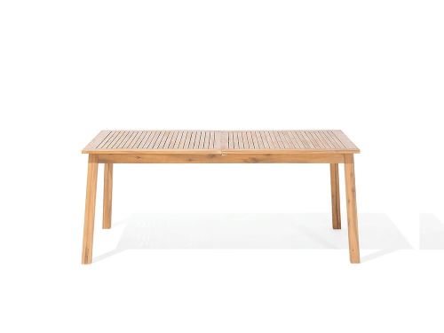 Beliani Salon De Jardin En Bois 8 Personnes Chaises En Tissu