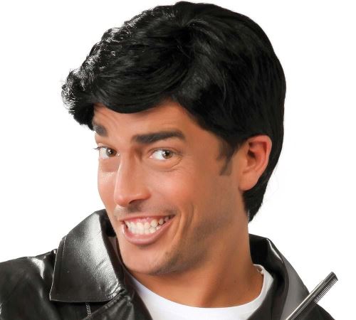Perruque homme noire en boîte