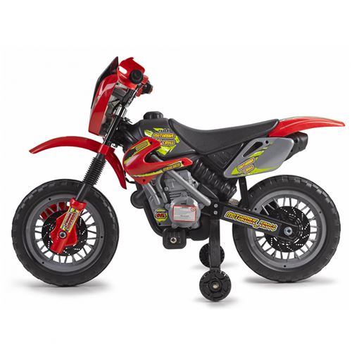 Moto Cross Électrique Avec Roulettes Jouet Enfants 6V Phares