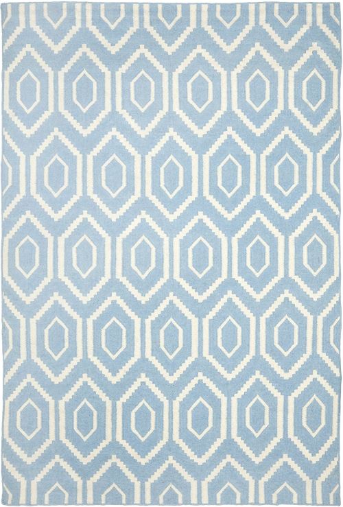 Safavieh, Tapis Tissage plat tufté a la main, DHU556B, Bleu / Ivoire, 121 X 182 cm