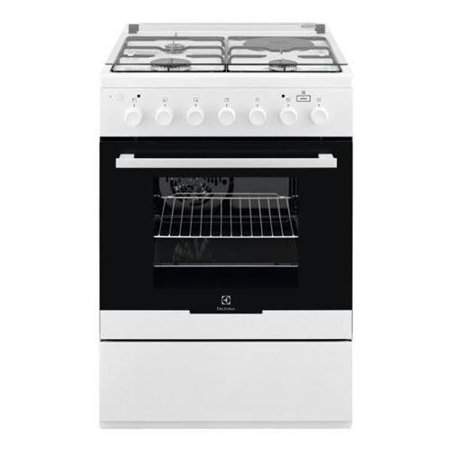 Electrolux EKM60900OW - Cuisinière - pose libre - largeur : 60 cm - profondeur : 60 cm - hauteur : 88.9 cm - avec système auto-nettoyant - blanc