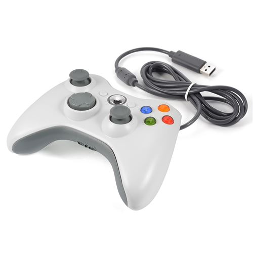 Manette de Jeu Filaire Joystick Blanche pour Xbox One 360 AC480