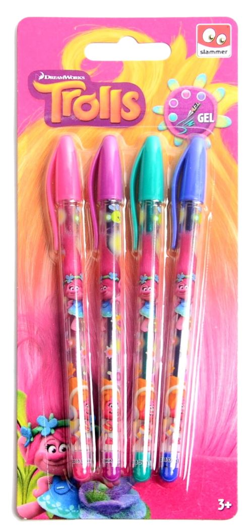 Slammer Trolls gel stylos 4 pcs