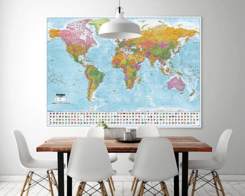 Poster XXL Carte du monde de l'aventurier