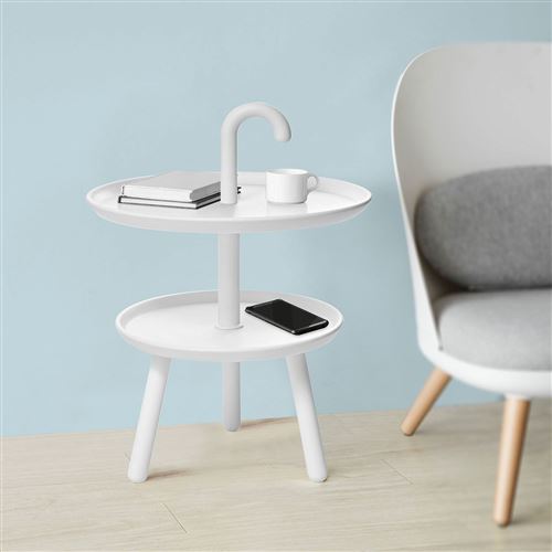 SoBuy® FBT71-W Table dAppoint Design Guéridon Table Basse à 2 Niveaux de Haute Qualité