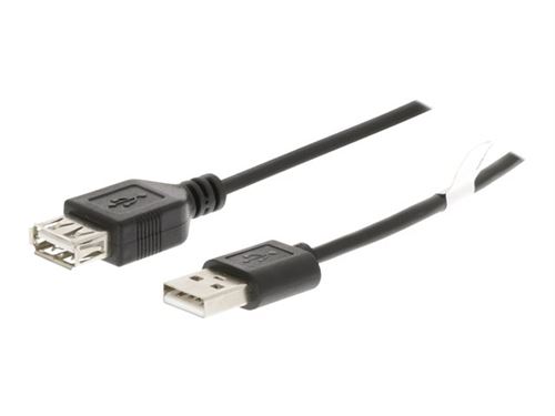 Valueline - USB-verlengkabel - USB (M) naar USB (V) - USB 2.0 - 3 m - gevormd - zwart