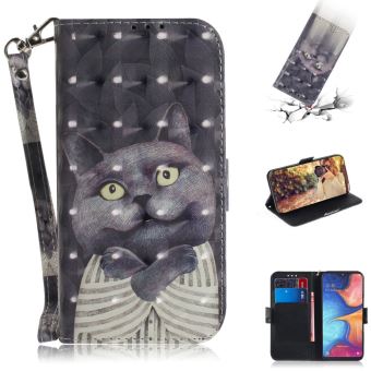 Etui En Pu Impression De Motif De Decor De Spot Lumineux Avec Sangle Chat Noir Pour Votre Samsung Galaxy M30s Etui Pour Telephone Mobile Achat Prix Fnac