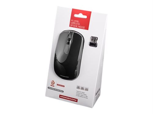Modecom m-mc-wm102-120 rf sans fil optique 1000dpi noir, métallique ambidextre souris