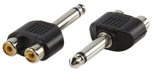 Valueline AC-036 Adaptateur Plug 6.35 mm Mono Plug - 2x Rca Kontra Plug