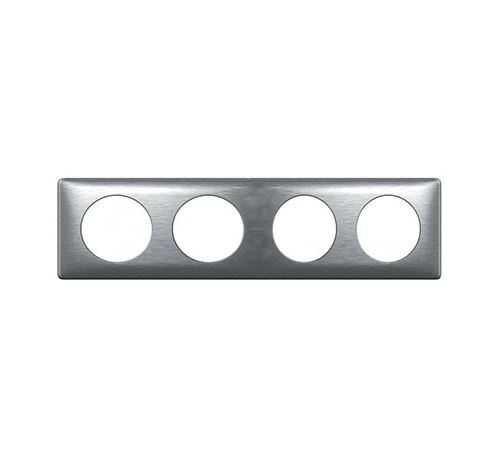 Plaque anodisée Céliane - Aluminium - Quadruple horizontale / verticale 71mm