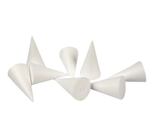 Cônes en polystyrène, h: 11 cm, 50 pièces
