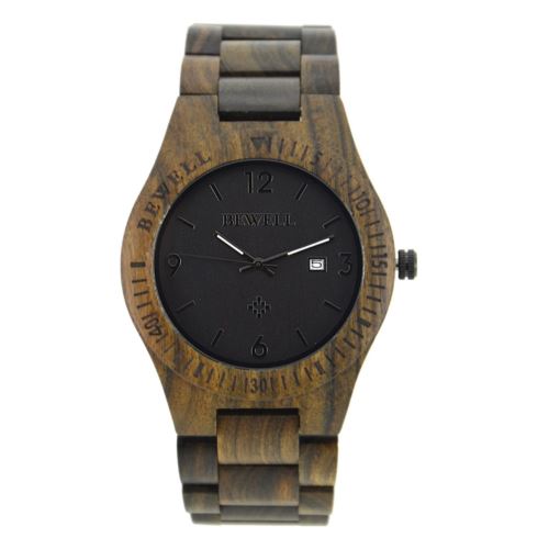 Montre Homme Quartz bois de santal Noir 086B